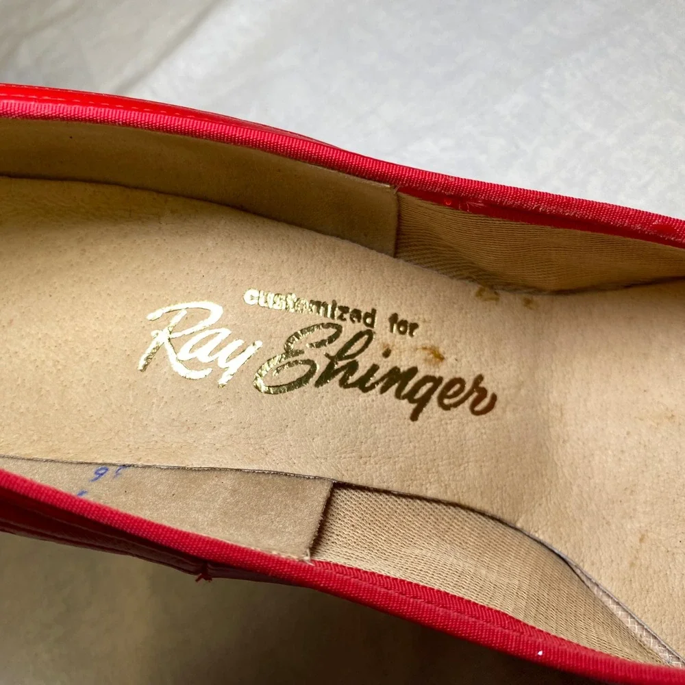 Vintage Johansen Ray Shinger Red Leather Pumps Women's Size 9 Narrow USA